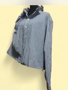 Goodthreads Navy and White Gingham Button-Up Shirt